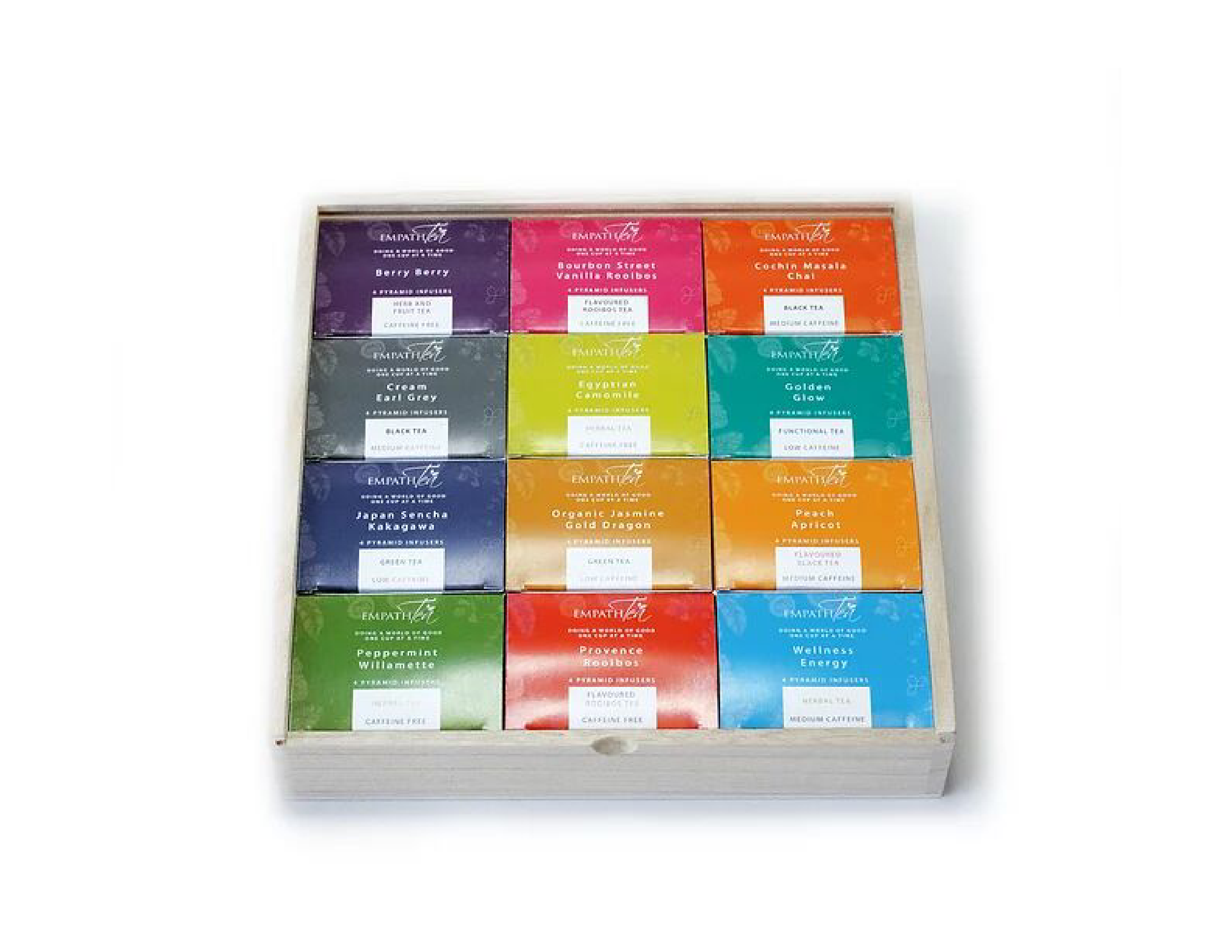 Luxury Teas From Around The World Wood Box (12 Flavours / 4 bags each)