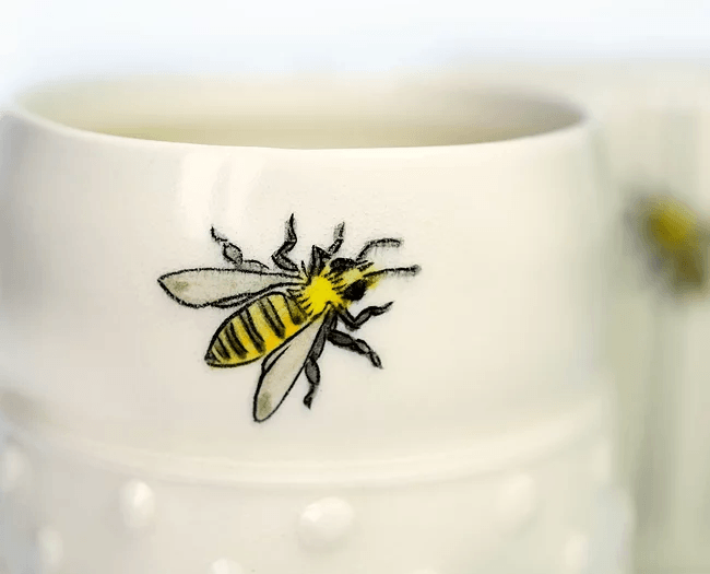 Porcelain Bee Mug by artist Andrea Vuletin